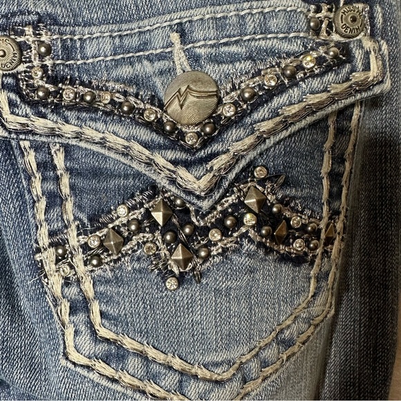 Y2K Miss Me Jeweled Studded Bootcut Jean - Picture 1 of 9